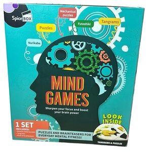 New in Box Mind Games Puzzles and Brainteasers for Mental Fitness‎